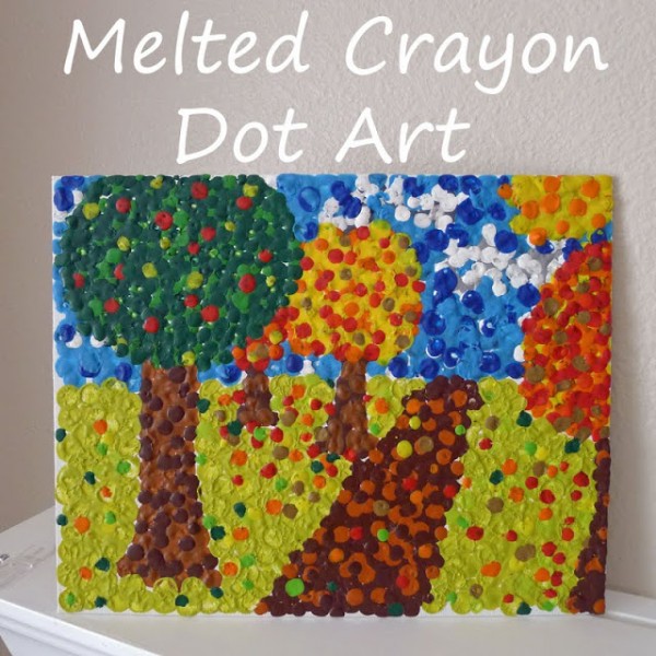 Melted Crayon Dot Art