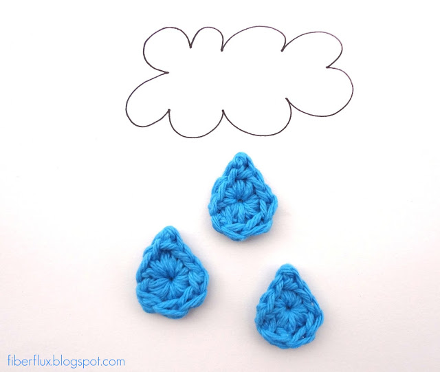 14 Rainy Day Inspired Projects to Make Crochet Raindrops