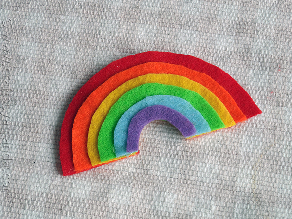 Layered Felt Rainbow Magnet
