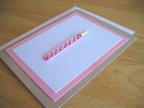 Birthday Candle Stitched Card
