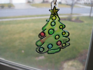 Stained Glass Christmas Tree Ornament