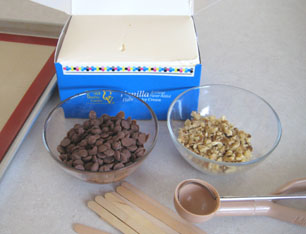 supplies for Chocolate Dipped Ice Cream Pops