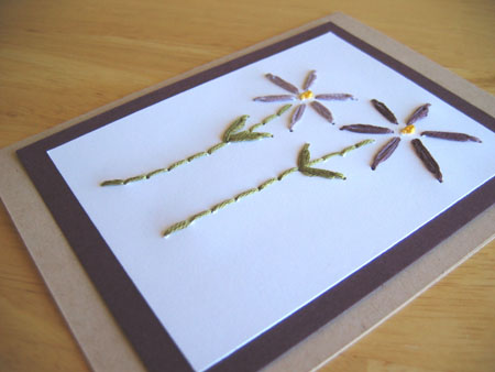 Daisy Stitched Card Pattern