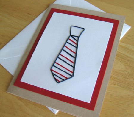 Father's Day Tie Stitched Card Pattern Father's Day Tie Stitched Card Pattern