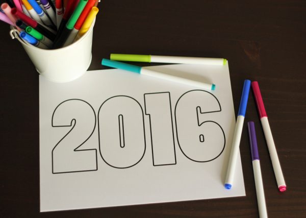 Printable 2016 coloring page