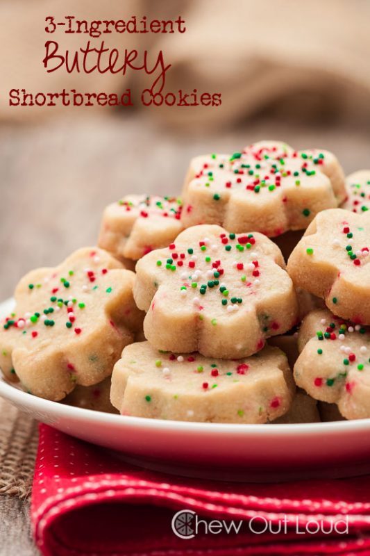 3-Ingredient Buttery Shortbread Cookies