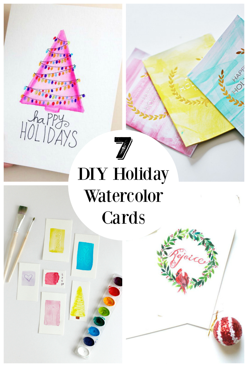 7 DIY Holiday watercolor cards to make