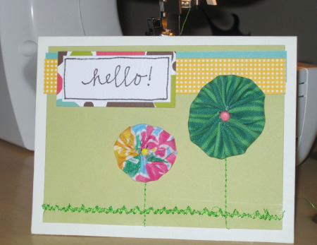 Sewing on a Paper Greeting Card