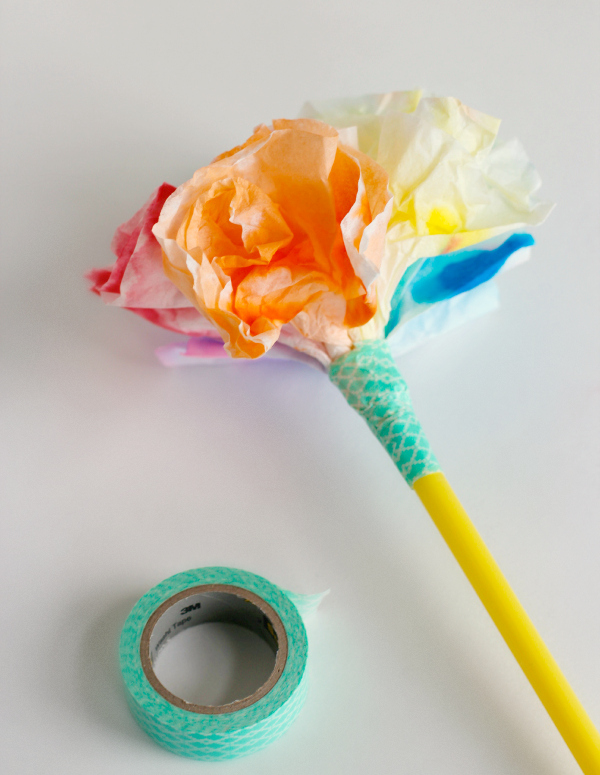 Add Washi Tape to Make Coffee Filter Flowers