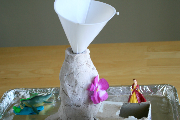 Adding Baking Soda to a Homemade Volcano