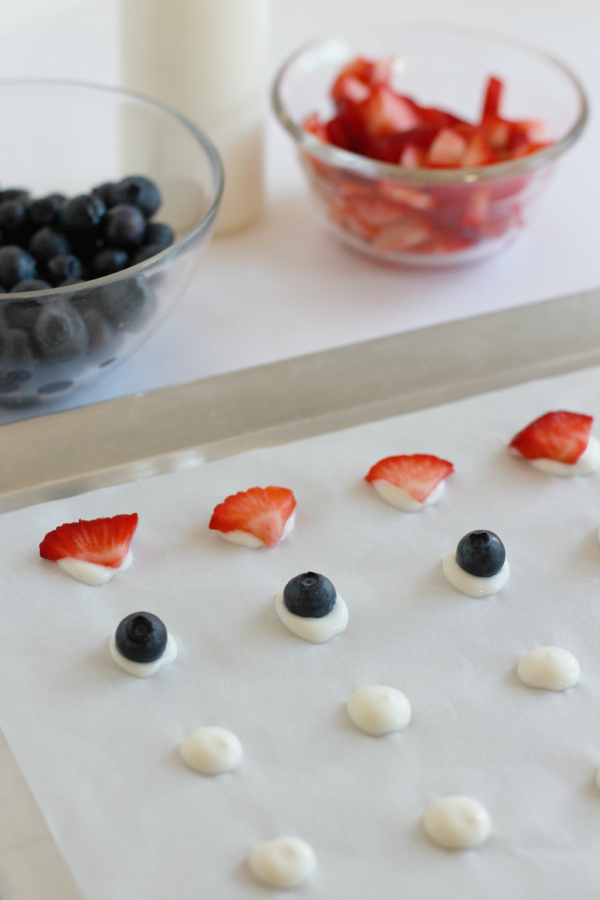 Adding Fruit to Yogurt Dots