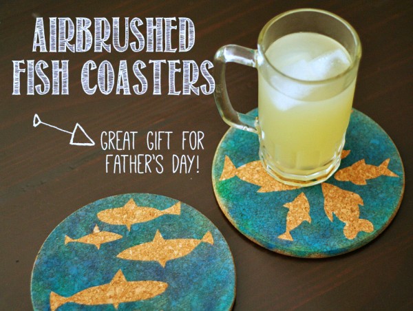 Airbrushed Fish Coasters to Make for Father's Day