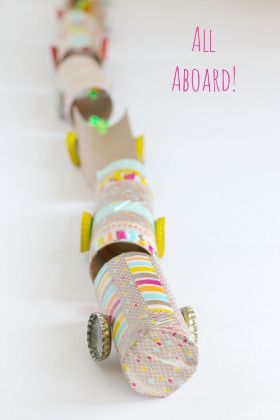 Recycled Paper Tube Washi Tape Train Kids Craft