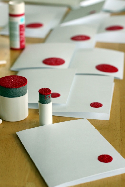 Apple Stamping with Circle Sponges