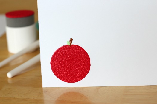Apple sponge stamped card