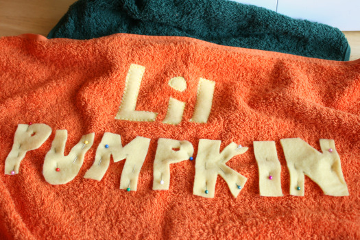Applique Letters Hooded Bath Towel