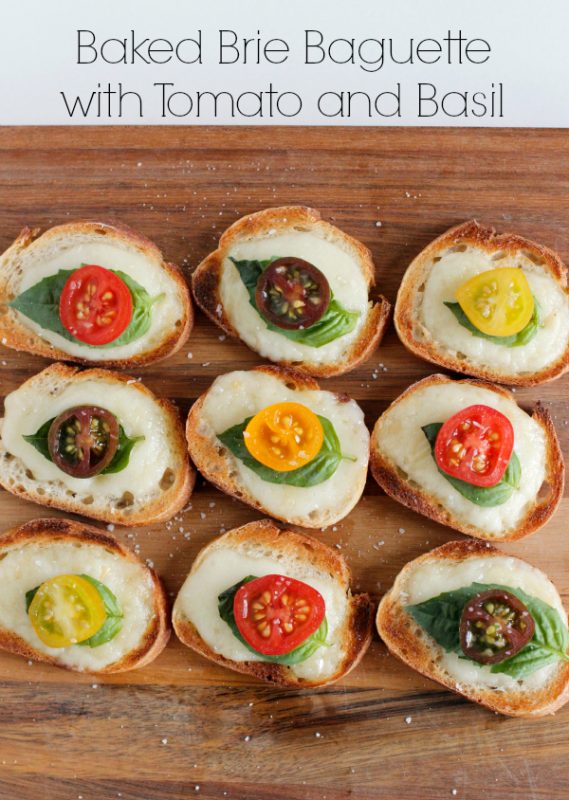 Baked Brie Baguettes with Tomato and Basil