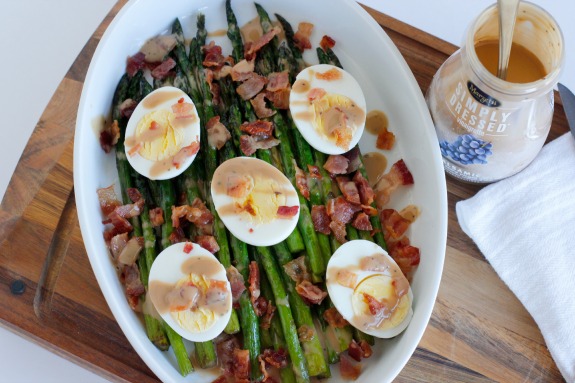 Balsamic Dressing Asparagus Bacon and Egg Side Dish