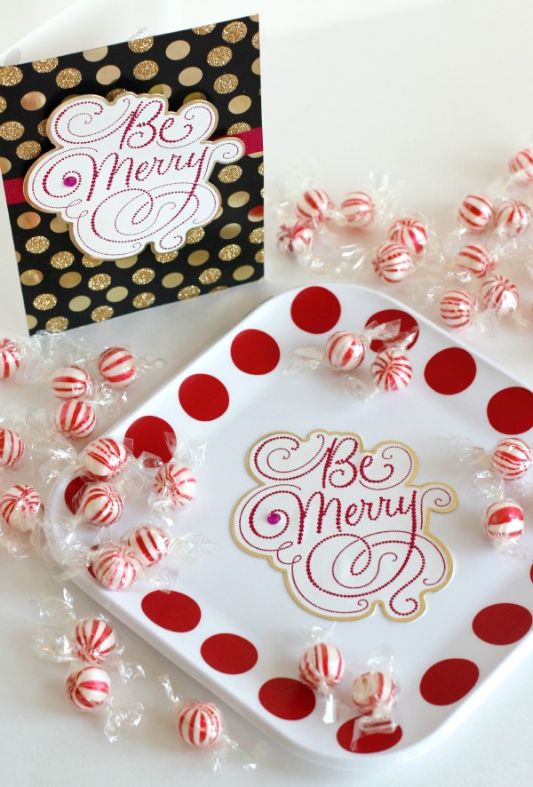 Be Merry Hallmark Card Treat Tray