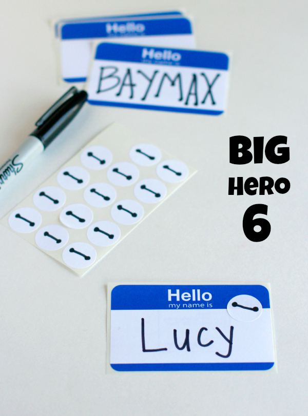 Big Hero 6 Party Baymax Name Tags