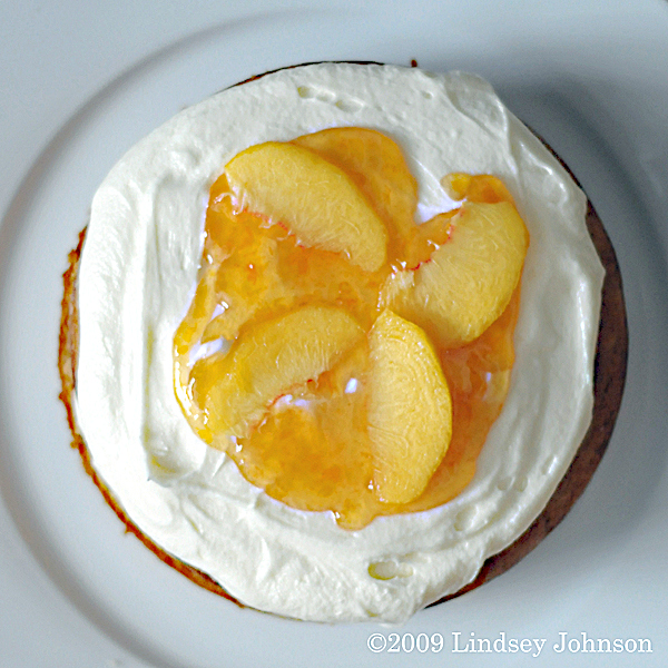 Brown Sugar Cake with Fresh Peaches