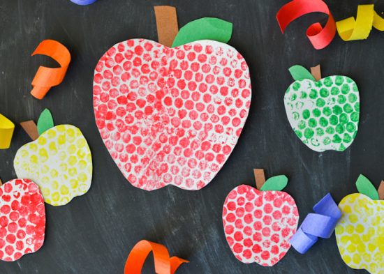 Bubble Wrap Painted Apples