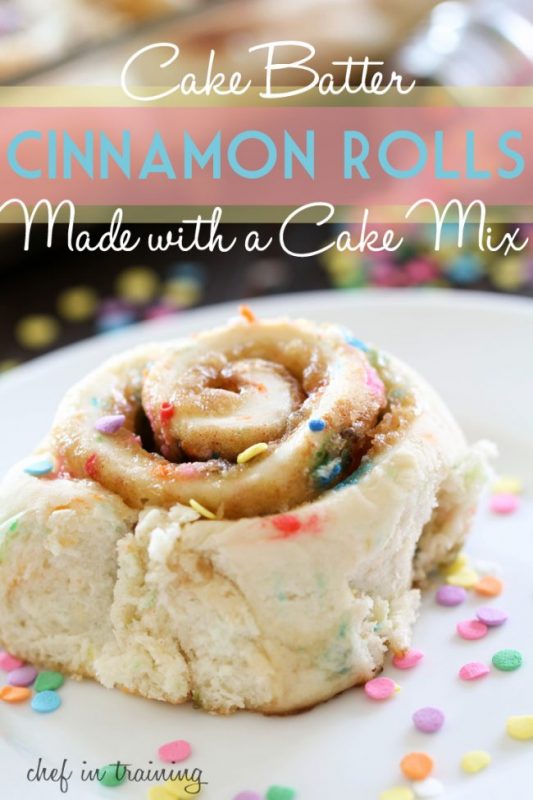 Cake Batter Cinnamon Rolls