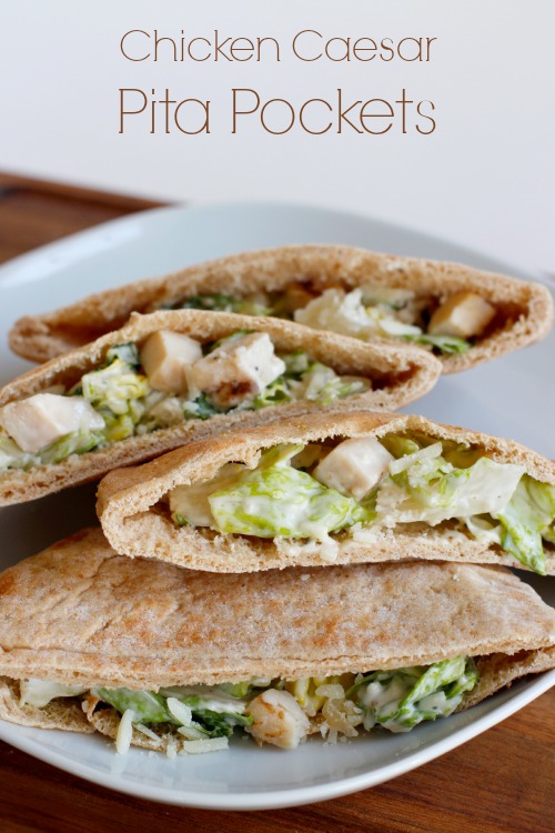 Chicken Caesar Pita Pockets for Dinner