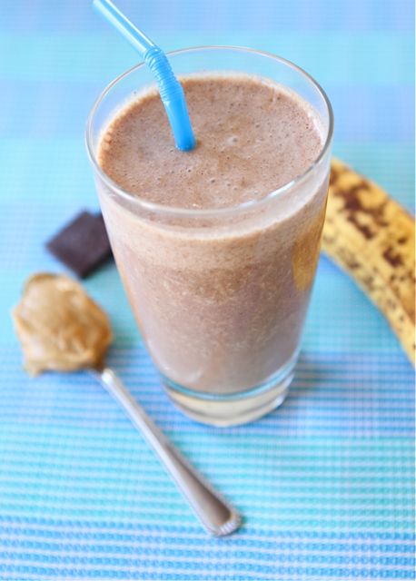 Chocolate, Peanut Butter, and Banana Smoothie