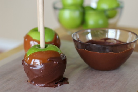 Chocolate and Caramel Dipped Apples