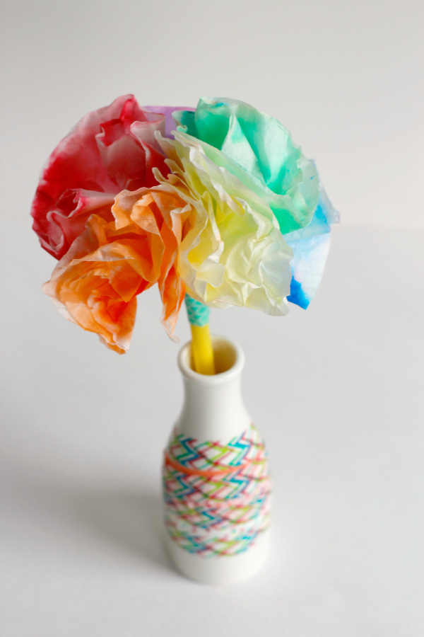 Coffee Filter Flower Bouquet Kids Craft