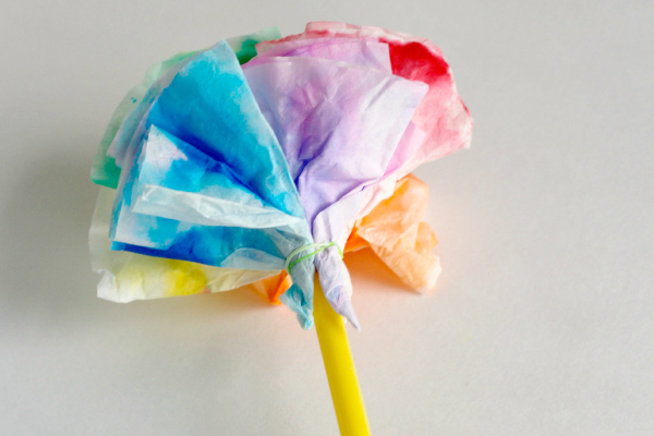 Coffee Filters and Straw Flowers Kids Craft