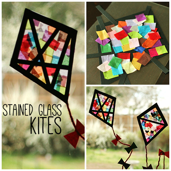 Colorful Stained Glass Kites Kids Craft