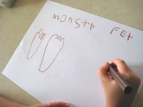 Coloring Monster Feet Craft