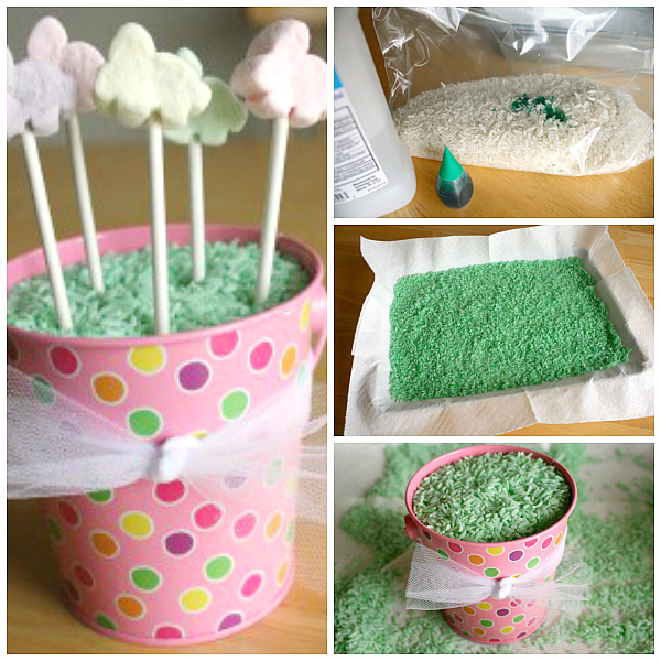 Coloring Rice Green for Spring Decor