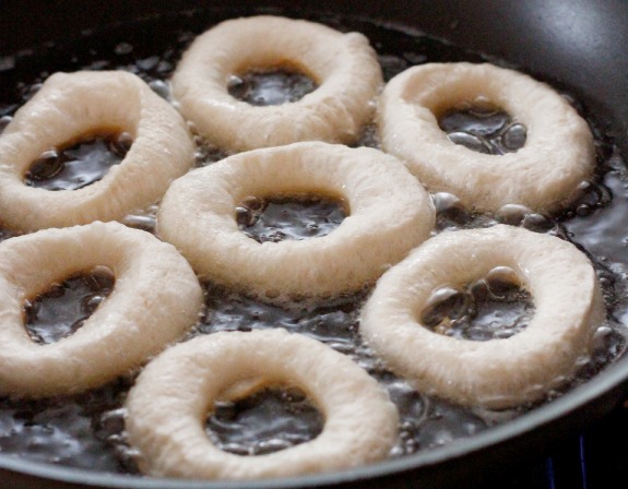 Cooking Semi Homemade Donuts from a Biscuit Can