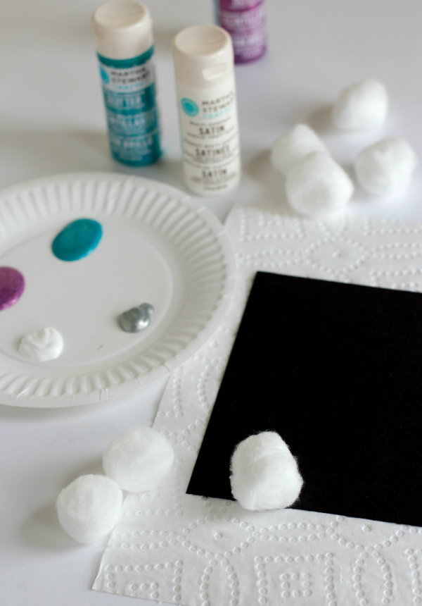 Cotton Ball Painting with Kids