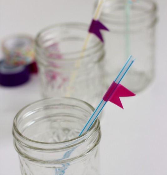 Craft Washi Tape Flags for Straws