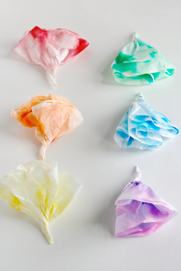 Crafting with Rainbow Colored Coffee Filters