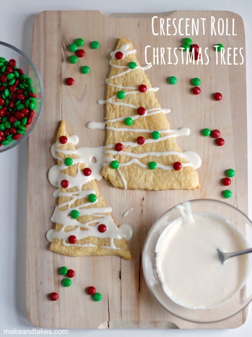 Crescent Roll Christmas Tree Treats @makeandtakes.com