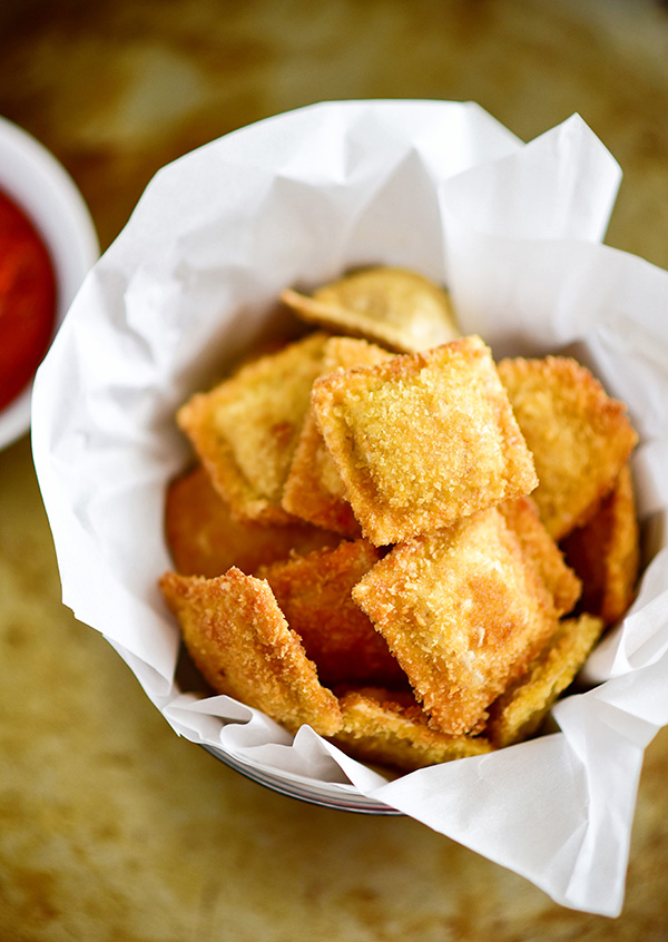 Crispy fried ravioli with Marinara Sauce