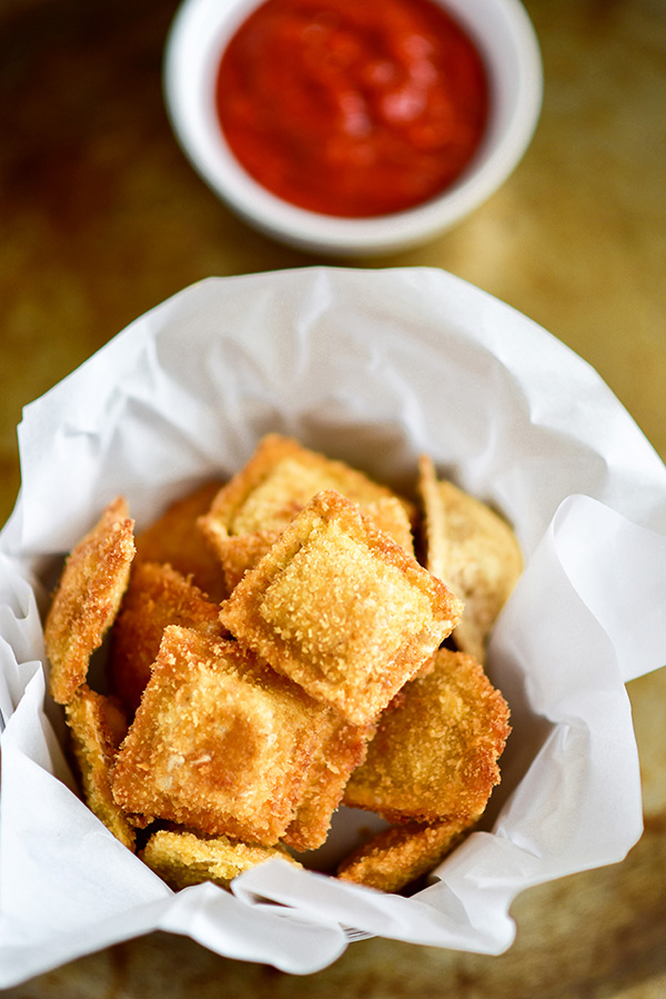 Crispy fried ravioli with Marinara Sauce