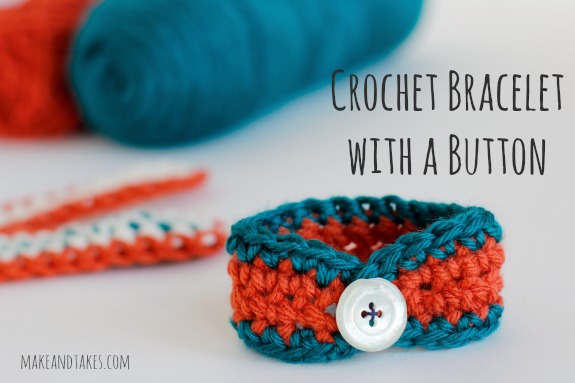 Crochet Bracelet with Buttons 