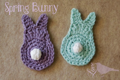 Crochet Bunny Applique Pattern from lovethebluebird.blogspot.ca