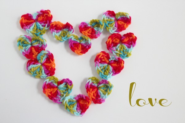 Crochet Hearts Sending Love