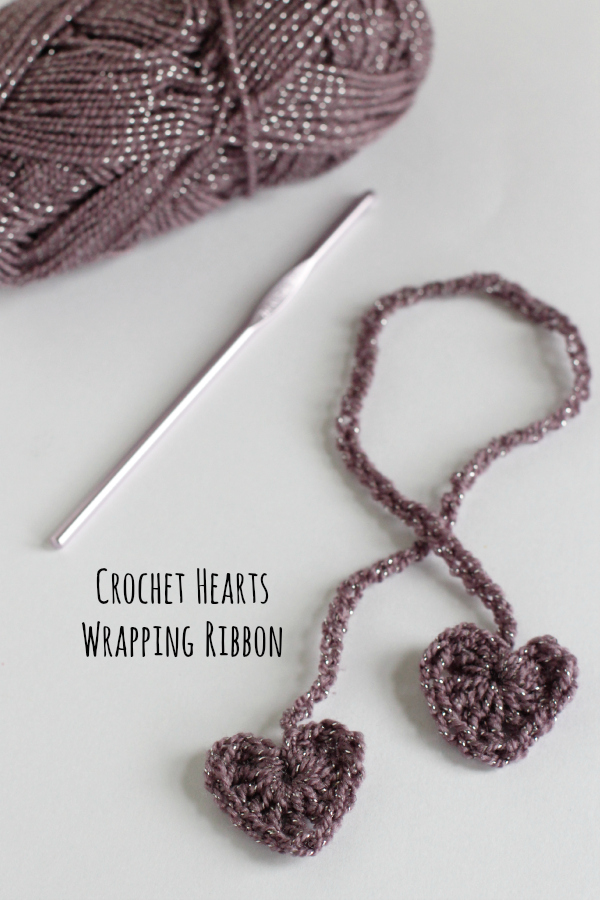 Crochet Hearts Wrapping Ribbon Tutorial