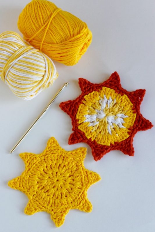 Crochet Sun Coasters Free Pattern to Make
