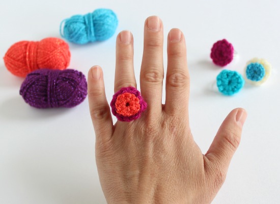 Crochet a Mini Circle Ring for Mom makeandtakes.com
