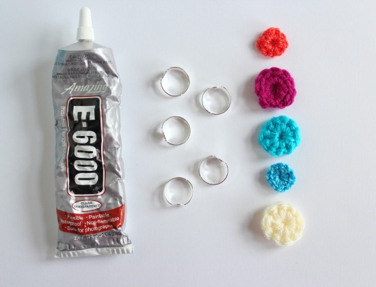 Crochet circle ring supplies