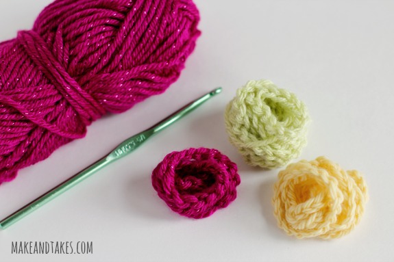 Crocheting Bright Colors of Chain Stitch Wrapping Ribbon @makeandtakes.com #crochetaday